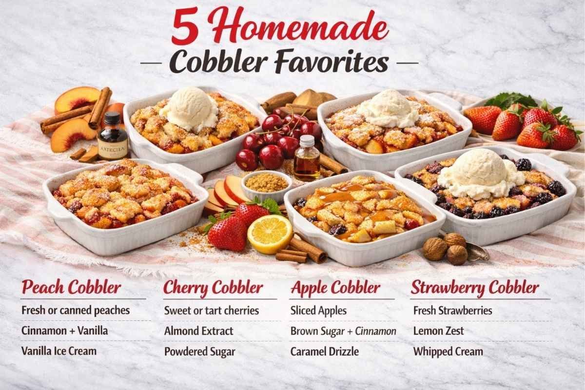 5 homemade cobbler