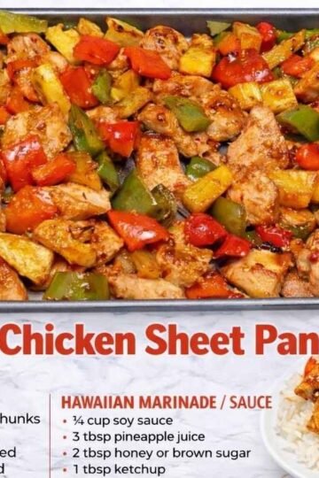 hawaiian chicken sheet pan