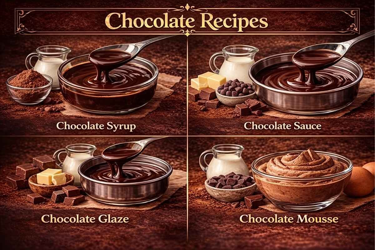 4 Easy Chocolate Recipes – Syrup, Sauce, Glaze & Mousse