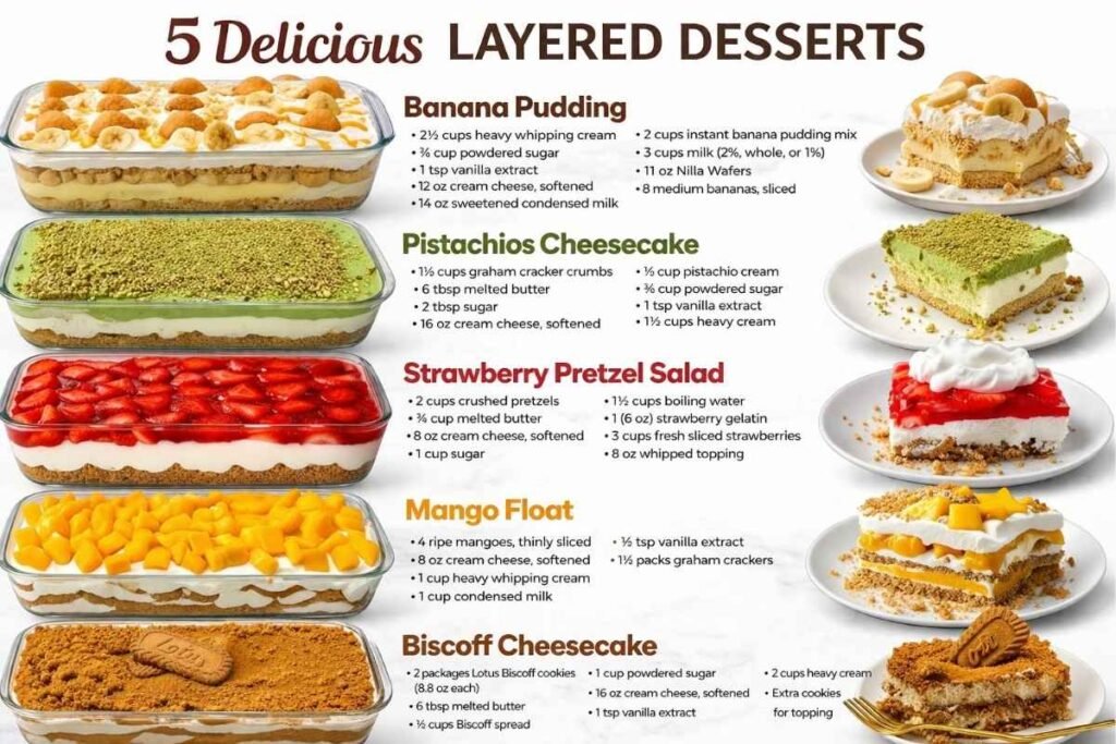 5 delicious layered desserts