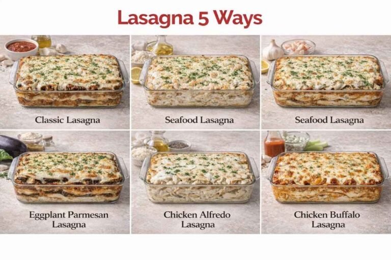 5 Easy Lasagna Variations – Classic, Seafood, Chicken Alfredo & More
