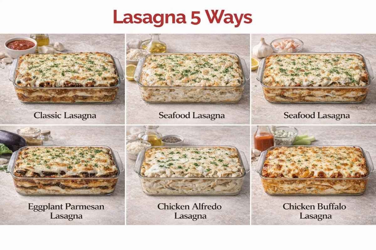 5 Easy Lasagna Variations – Classic, Seafood, Chicken Alfredo & More