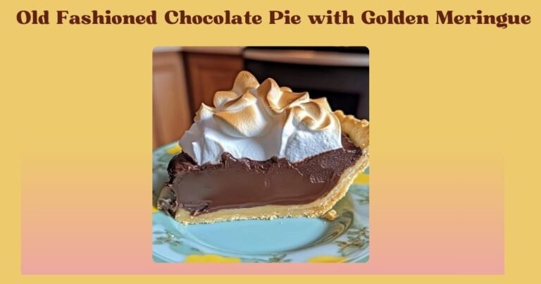 Old Fashioned Chocolate Pie with Golden Meringue