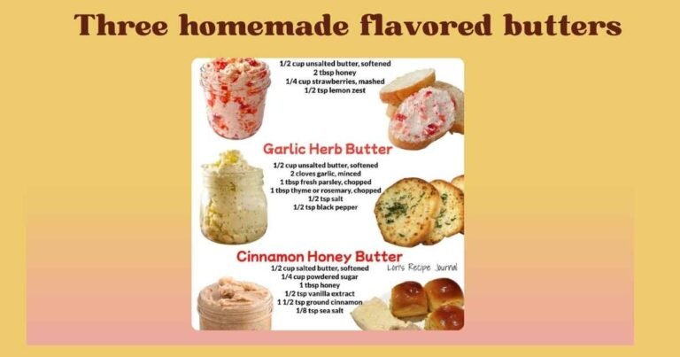 three homemade flavored butters